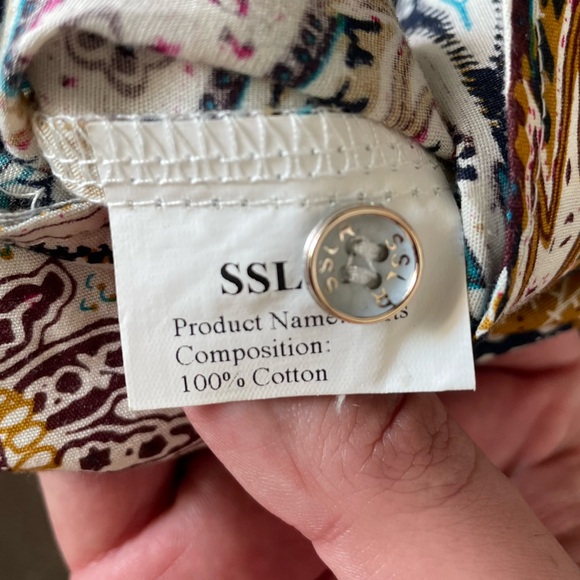 SLRR Men’s Paisley Slim Fit Cotton Button Down Shirt - Medium - Picture 6 of 8